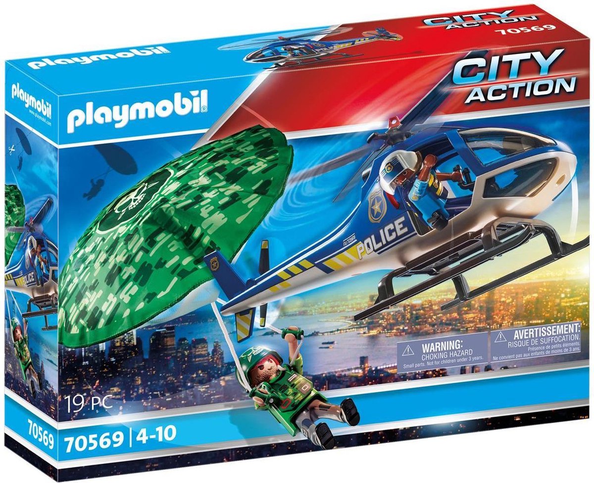 Playmobil 70569 Politiehelikopter: Parachute- Achtervolging