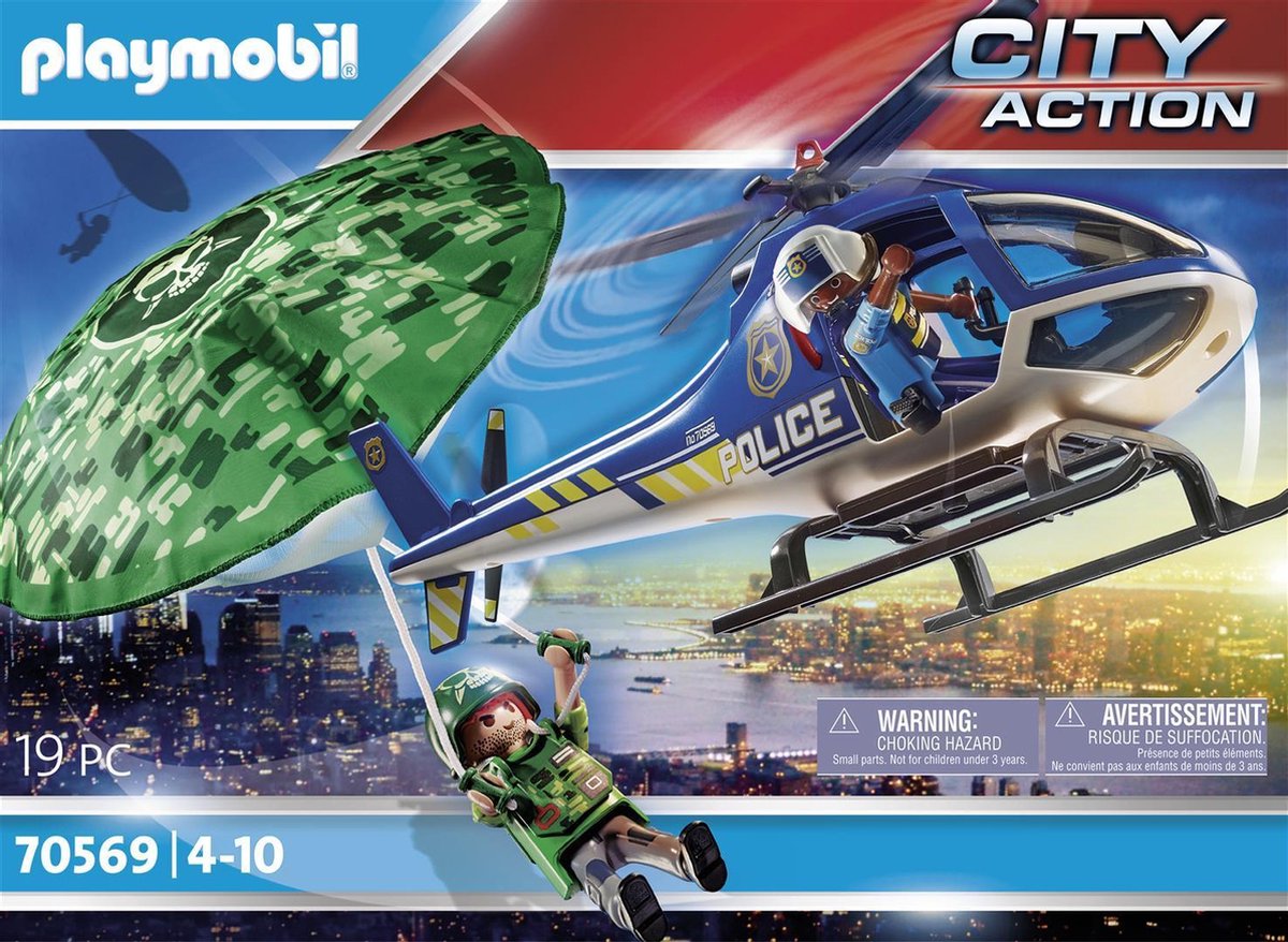 Playmobil 70569 Politiehelikopter: Parachute- Achtervolging
