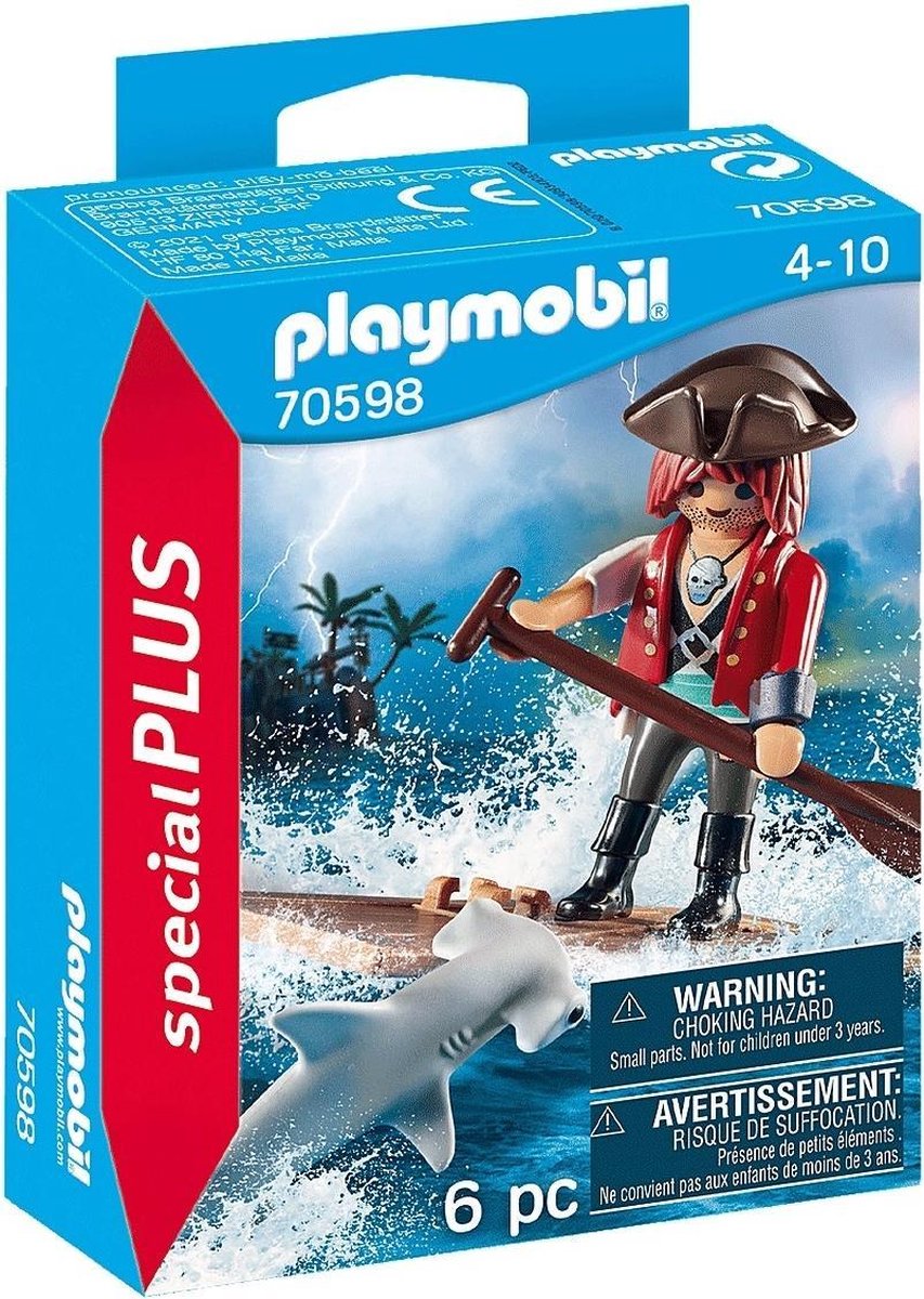 Playmobil 70598 Piraat Met Vlot En Hamerhaai