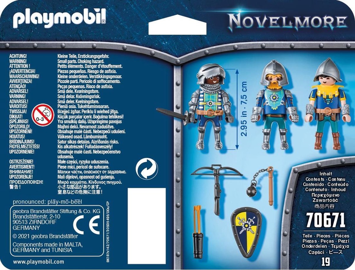 Playmobil 70671 Set Van 3 Novelmore Ridders