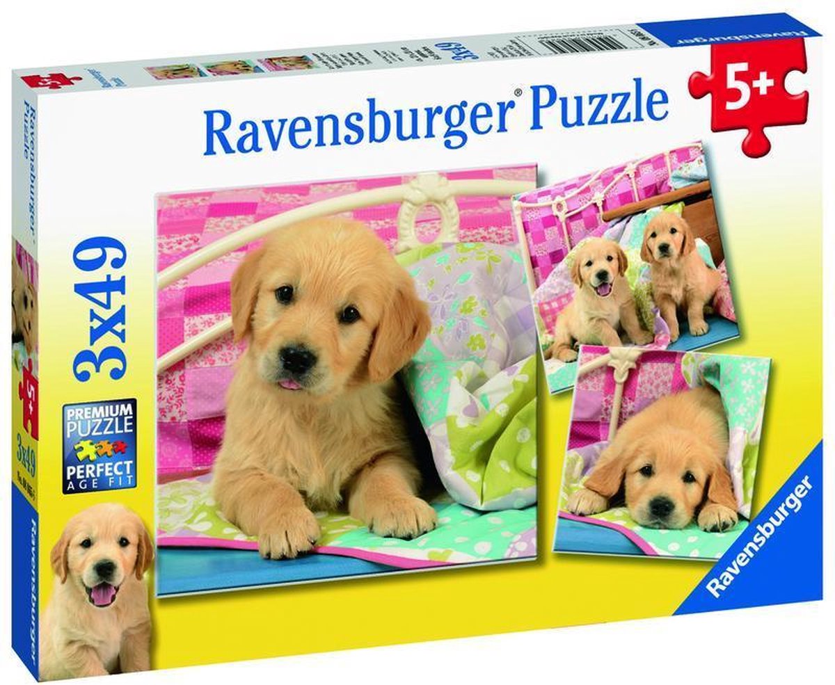 Ravensburger Puzzel Knuffelhondjes 3X49 Stukjes