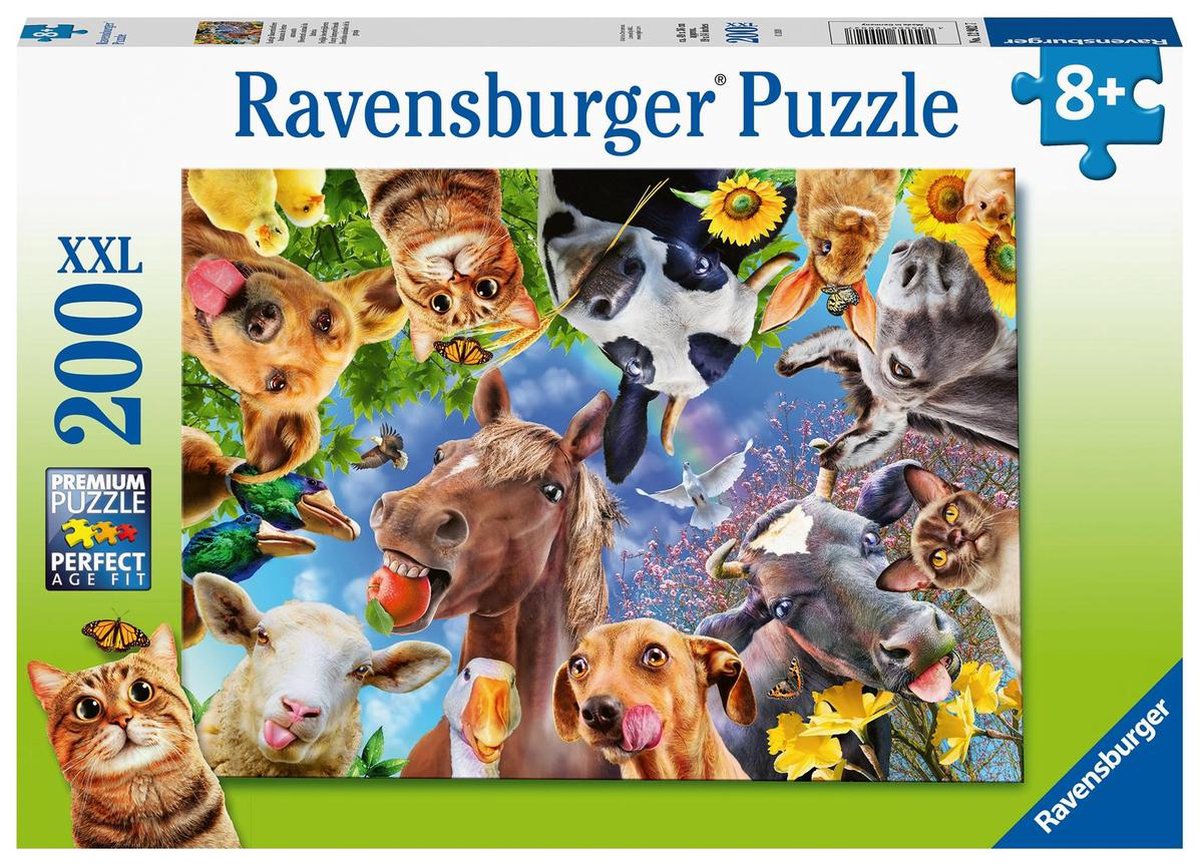 Ravensburger Puzzel Gekke Boerderij Dieren 200 Stukjes XXL