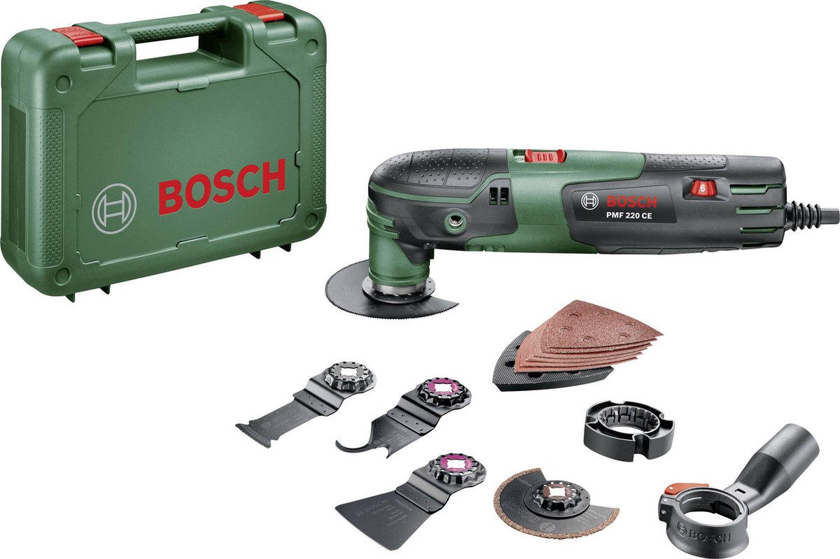 Bosch PMF 220 CE Multitool + 10-delige accessoiresset in koffer - 220W