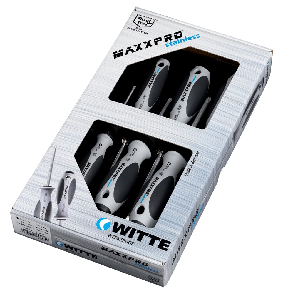 Witte te 670008 6-delige MaxxPro RVS Schroevendraaierset - Torx - Blanco