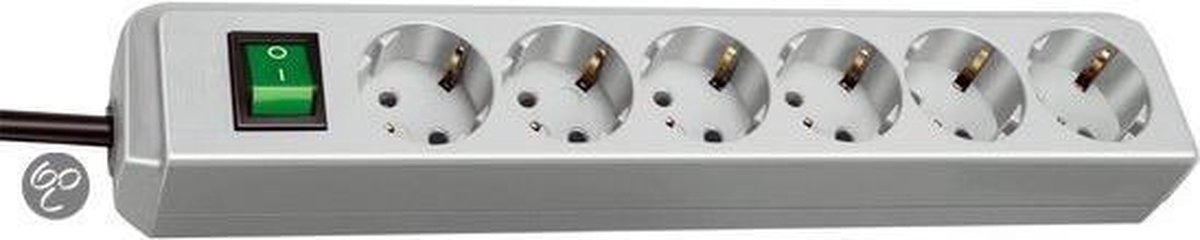 Brennenstuhl 1159550015 6 Voudige stekkerdoos met schakelaar - 1,5m x 34cm