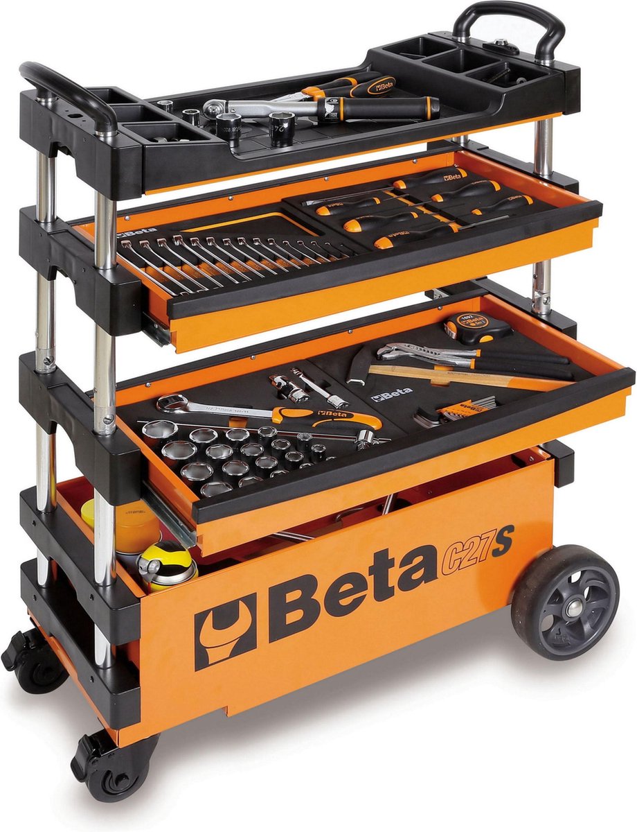 Beta Tools Beta C27S-O 2 Laden Inklapbare Mobiele gereedschapswagen - Oranje