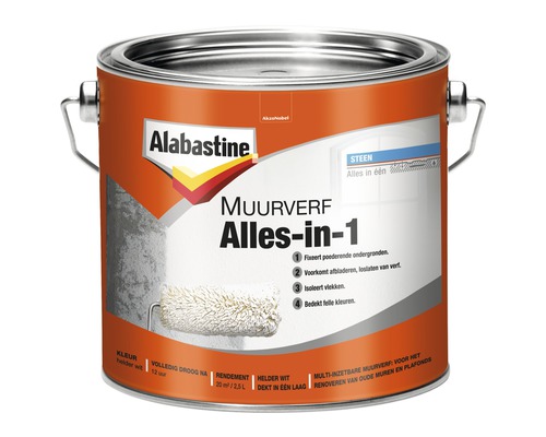 Alabastine 5077759 Muurverf Alles In 1 2,5L - Wit