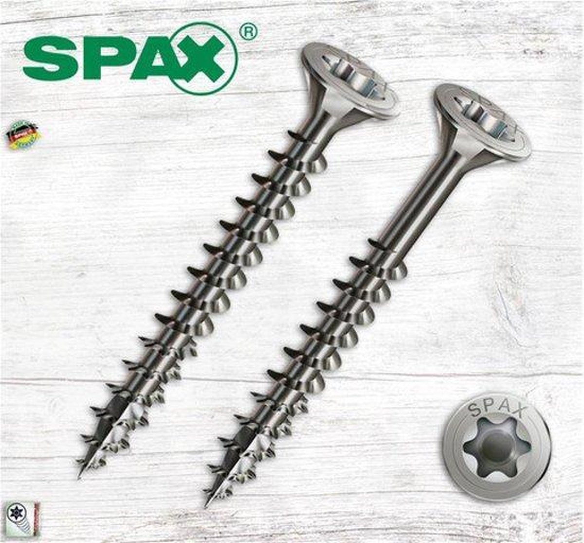SPAX 191010500603 Universele schroef, Verzonken kop, 5 x 60, Deeldraad, T-STAR plus T20 - WIROX - 100 stuks