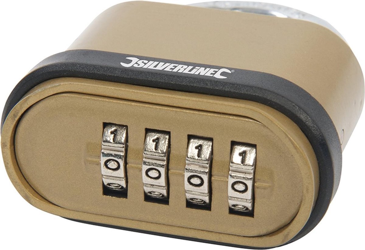 Silverline line 472645 4-cijferig Combinatiehangslot - Zink - 50mm - Silver