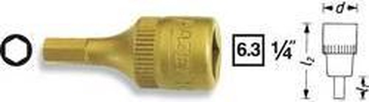 Hazet 8501-2.5 Dopsleutelbit - Zeskant - 2.5mm - 1/4''