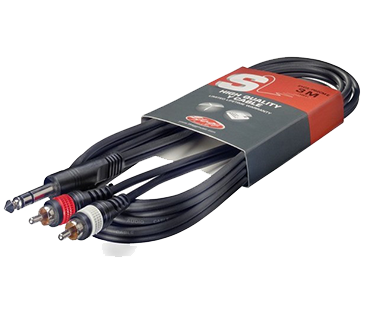 Stagg SYC3/PS2CM E 6.3 mm TRS jack - 2x RCA kabel 3 meter