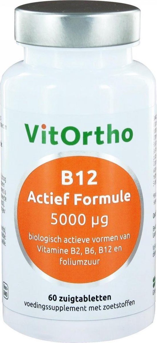 Vitortho B12 actief formule 5000 mcg 60 zuigtabletten