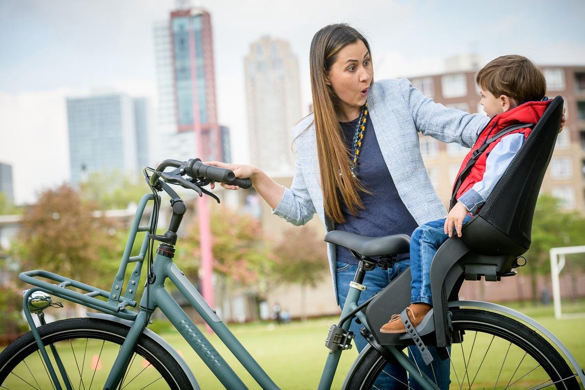 Qibbel fietszitje achter air Q950 framebevestiging - Zwart