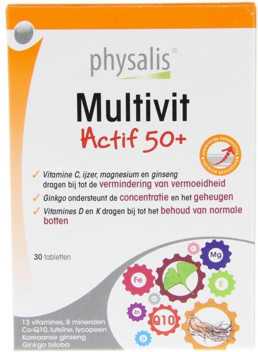 Physalis Multivit actif 50+ 30 tabletten