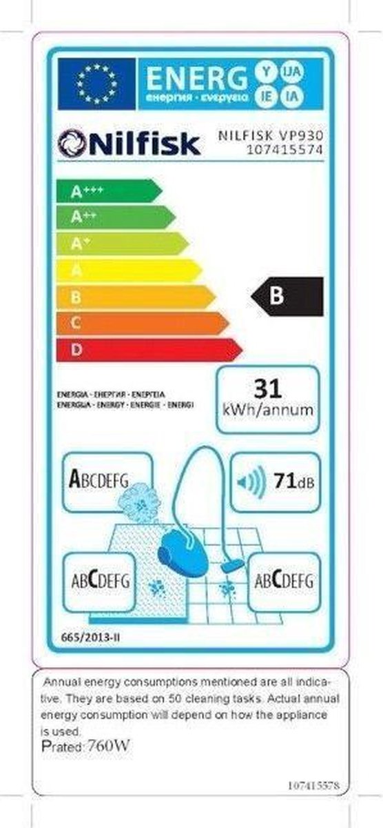 Nilfisk VP930 Stofzuiger - 760W - Rood