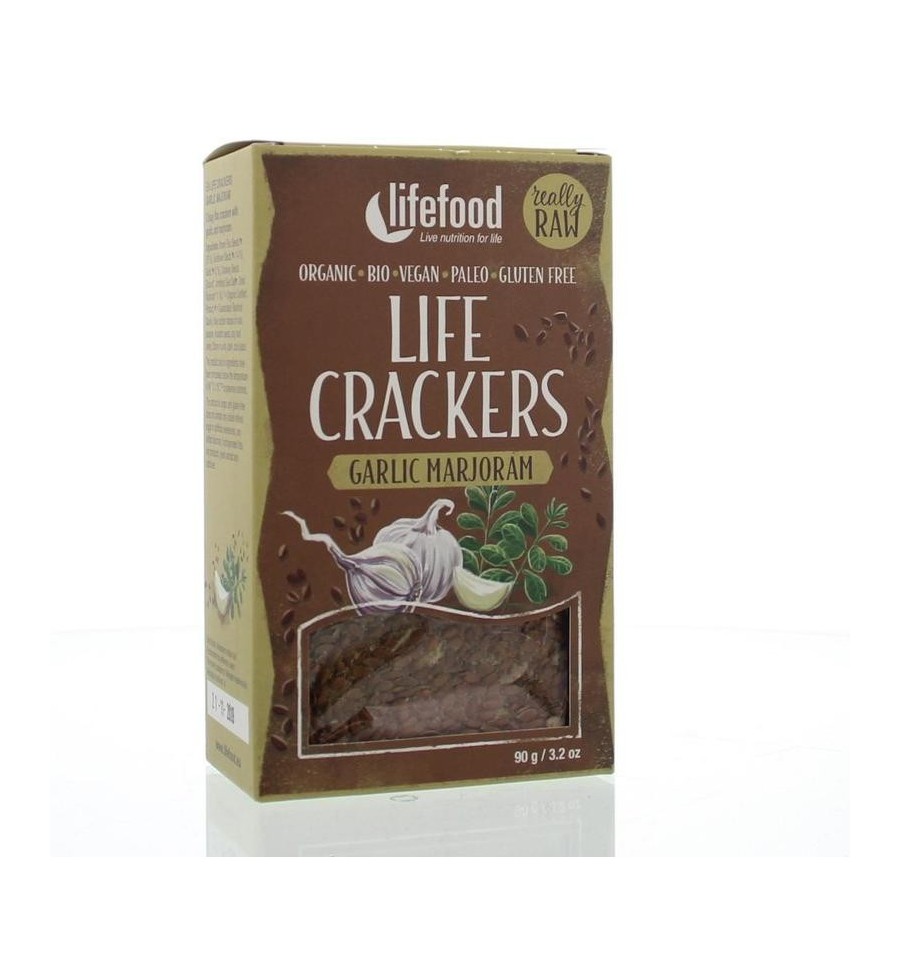 Lifefood Life crackers knoflook marjolein 90 gram
