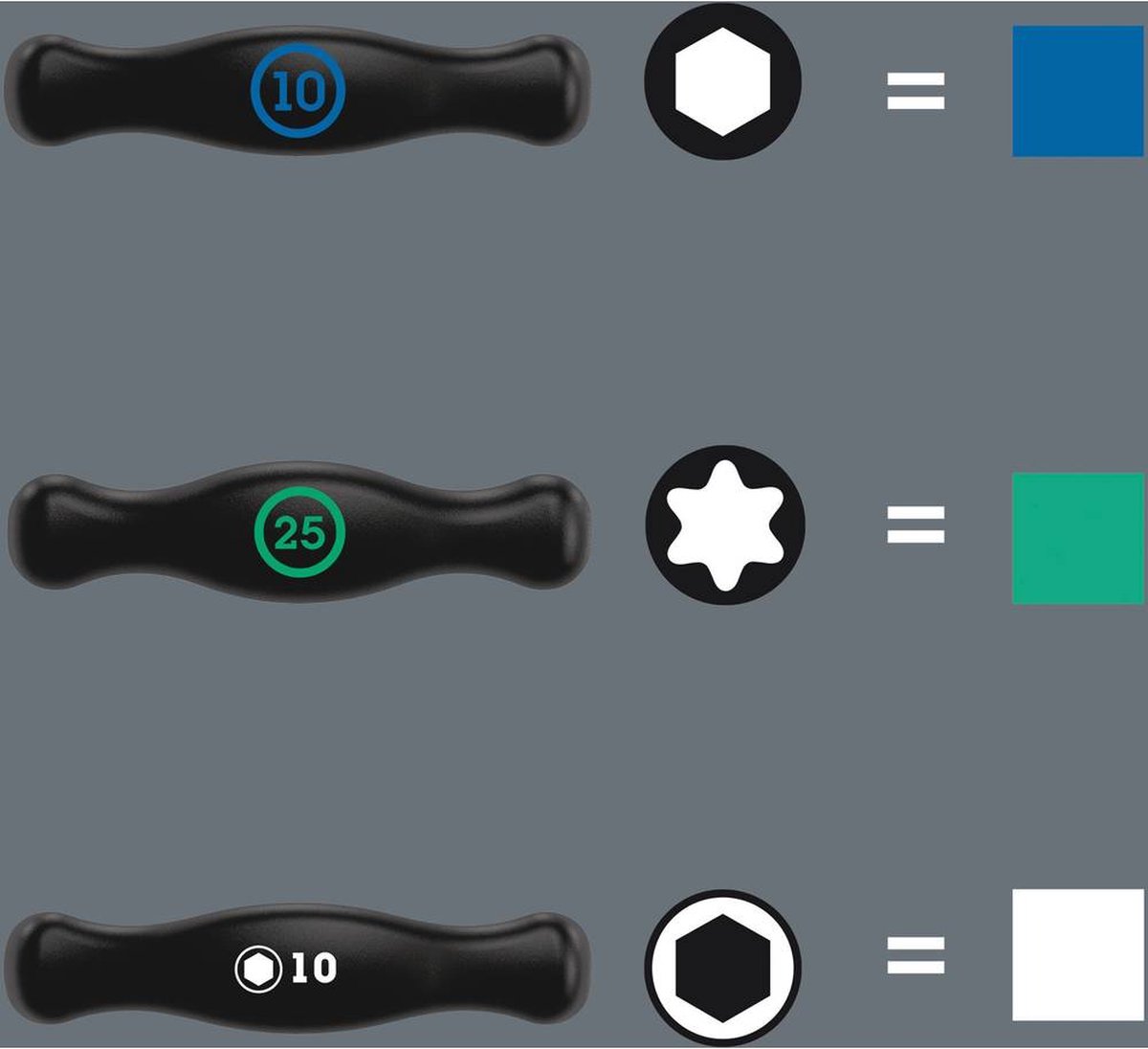 Wera 05023451001 454/10 HF Imperial 1 Hex-Plus T-greep Schroevendraaierset - 1/4''