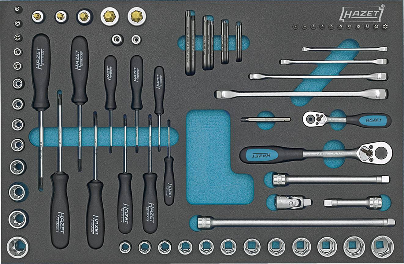 Hazet 163-53/75 75-delige Dopsleutelset - TORX - dubbele ringsleutels - dopsleutels - 1/2''&3/8''&1/4''