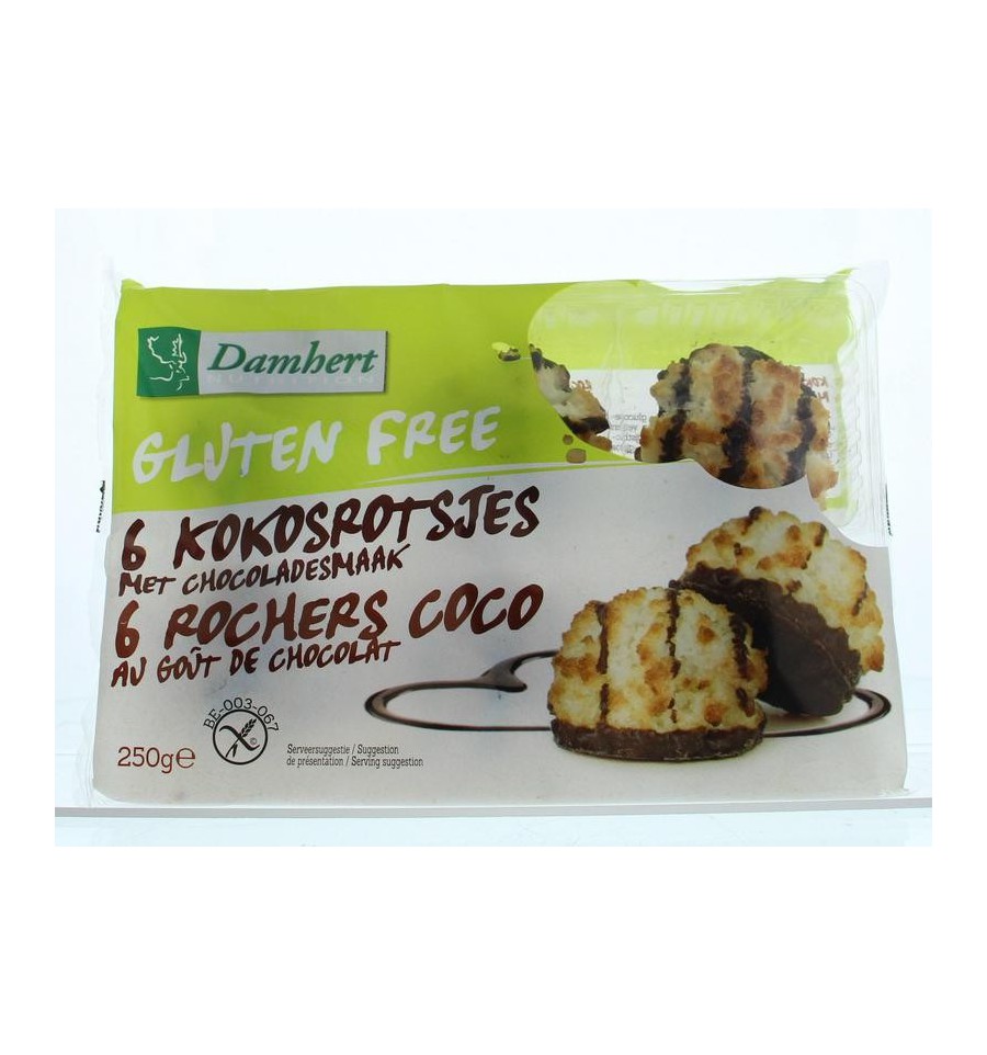 Damhert Kokosrotsen chocolade glutenvrij 250 gram