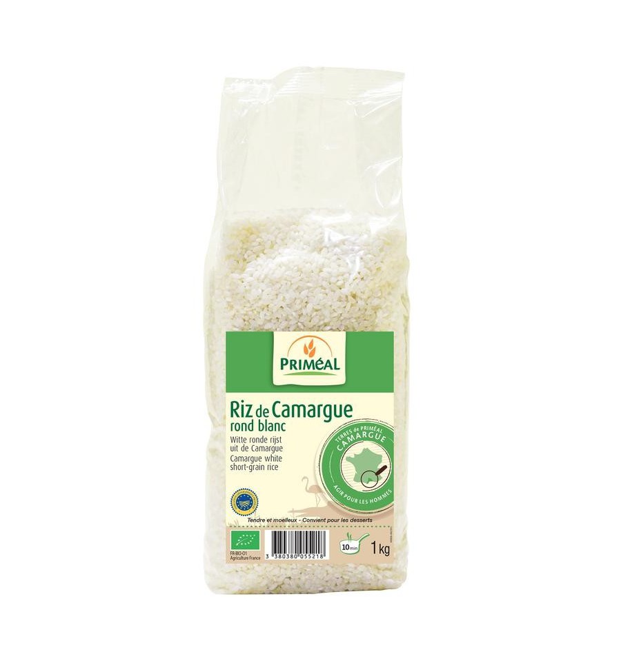 Primeal te ronde rijst camargue 1 kg - Wit