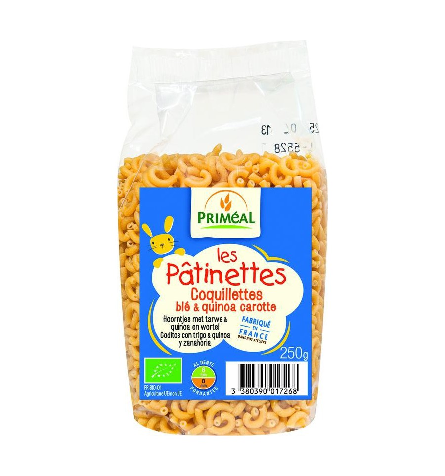 Primeal Hoorntjes tarwe quinoa wortel 250 gram