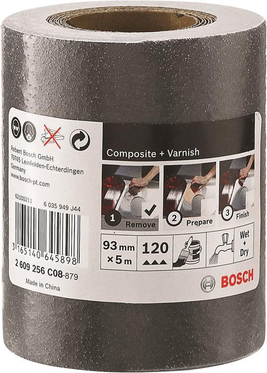 Bosch 2609256C08 Schuurpapier SiC watervast - K120 - 93mm x 5m