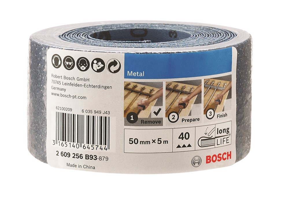 Bosch 2609256B93 Schuurpapier voor metaal - K40 - 50mm x 5m