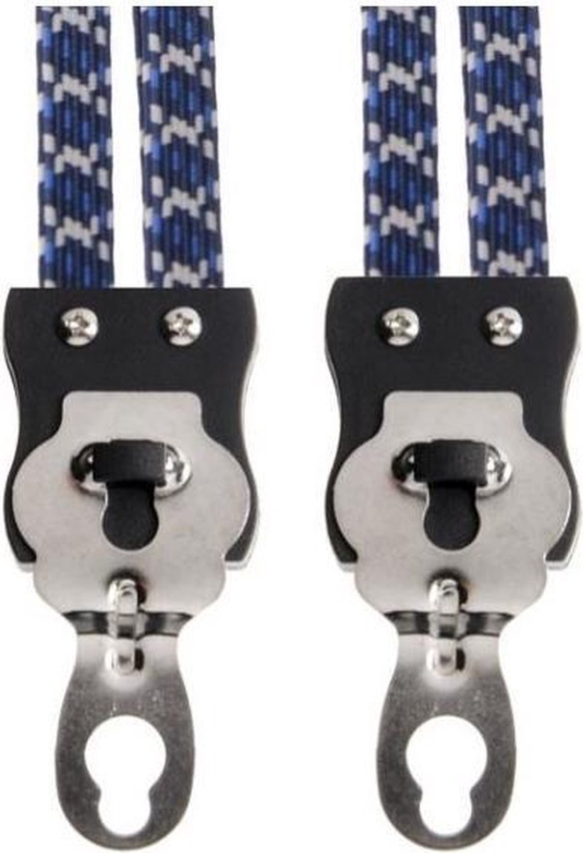 Simson snelbinder 28 inch 3 binds 53 cm elastaan/wit - Blauw