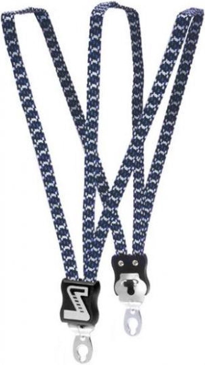 Simson snelbinder 28 inch 3 binds 53 cm elastaan/wit - Blauw