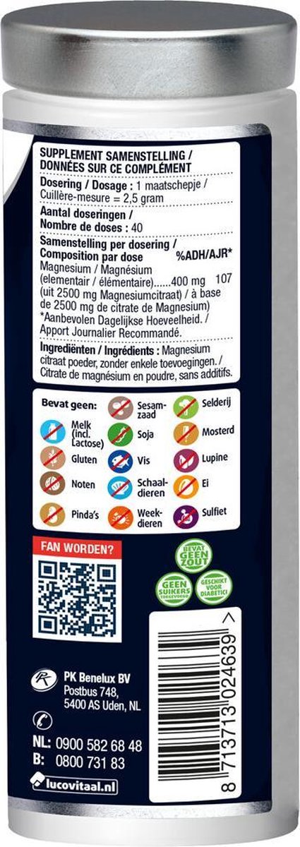 Lucovitaal Magnesium citraat 100 gram
