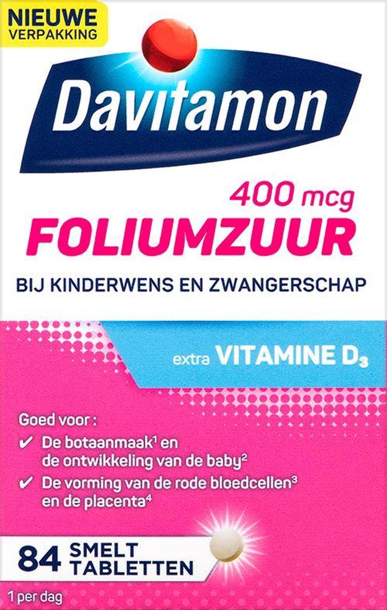 Davitamon Foliumzuur vitamine D 84 tabletten