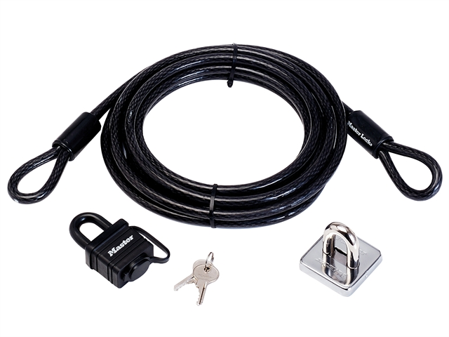 Masterlock Master Lock 8271EURDAT Stalen kabel hangslot en anker - 4,5m x 10mm