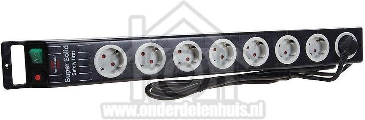 Brennenstuhl 1153380118 8 Voudige stekkerdoos - 16A - 2,5m - Zwart