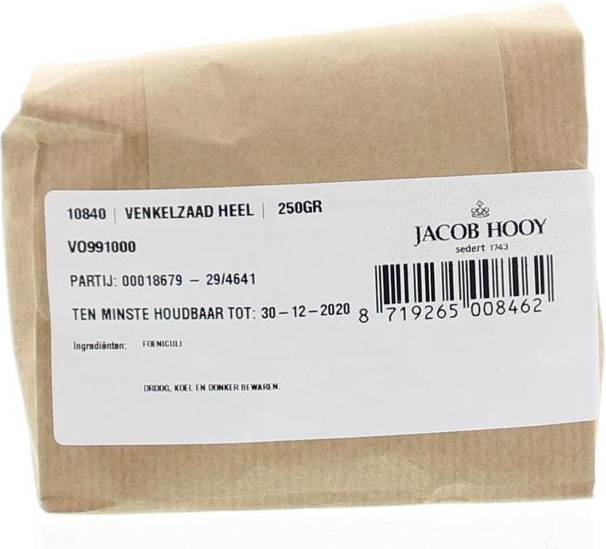 Jacob Hooy Venkelzaad heel 250 gram