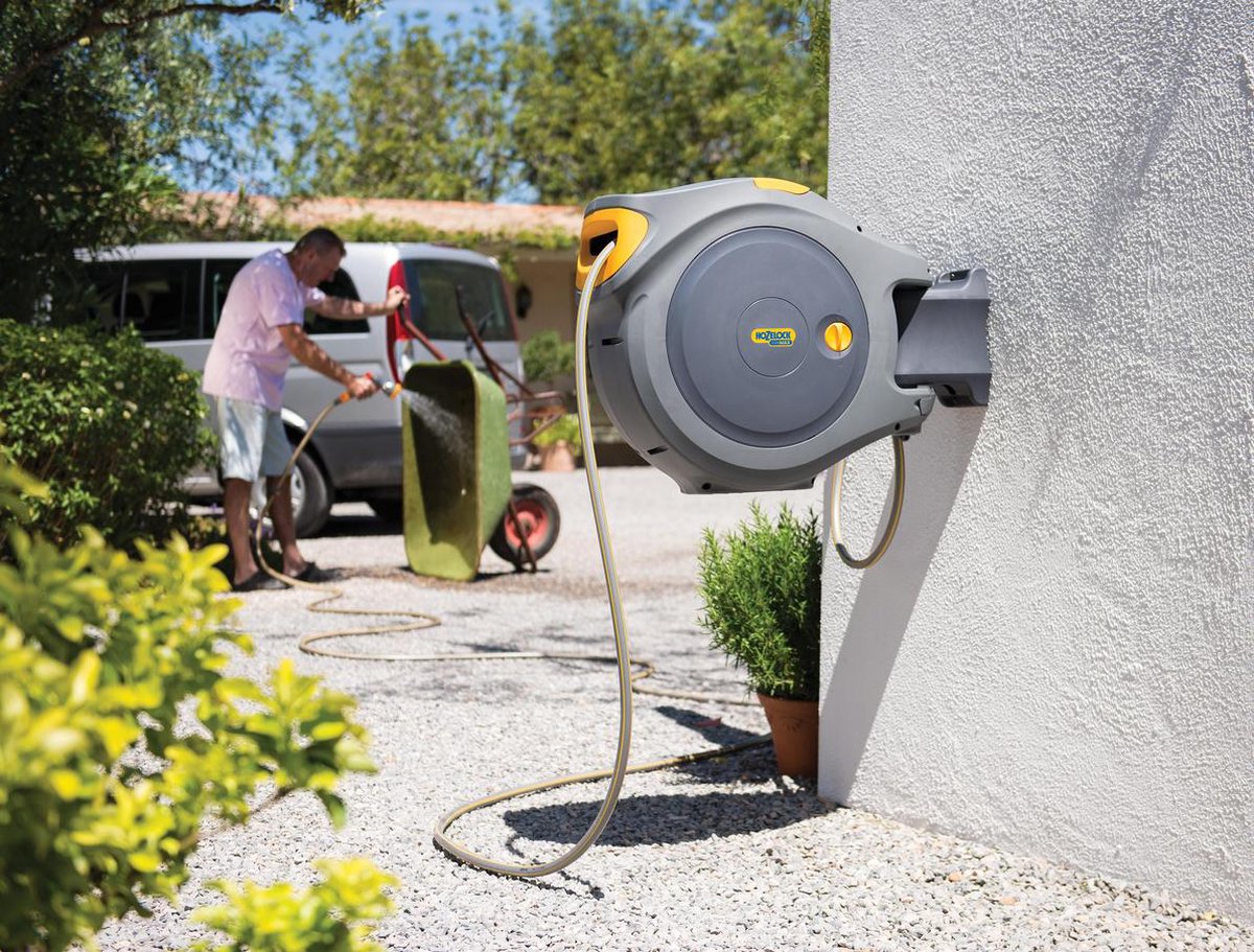 Hozelock Auto Reel Flowmax Slangenhouder - 28+2m - Grijs