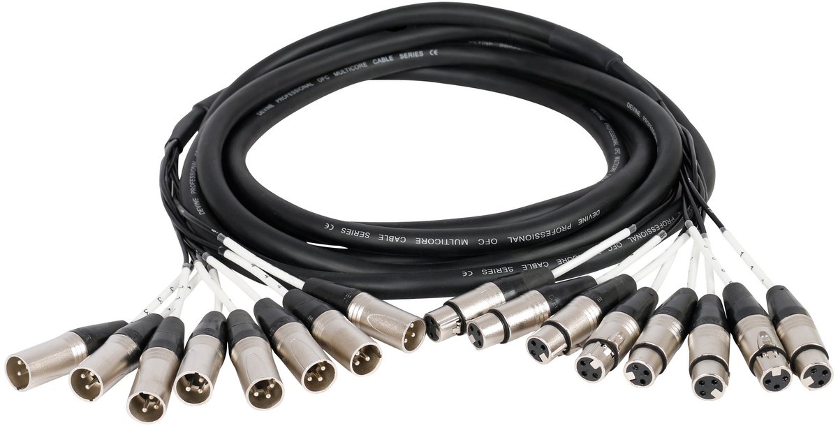 Devine MUL002/5 multikabel 8x XLR-f naar 8x XLR-m 5m