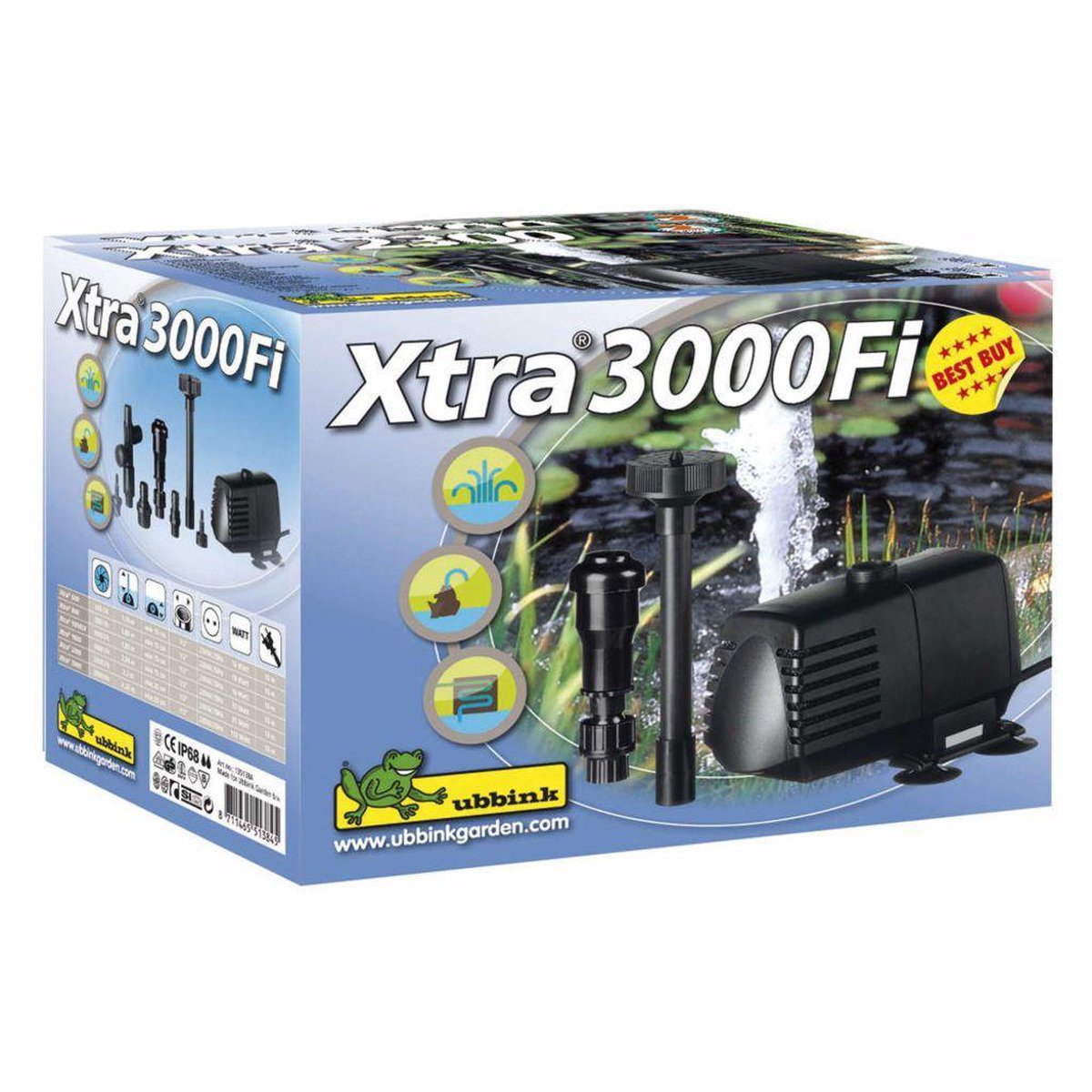 Ubbink 1351955 Xtra 3000Fi Filterpomp - 62W - 3200 l/h - Zwart