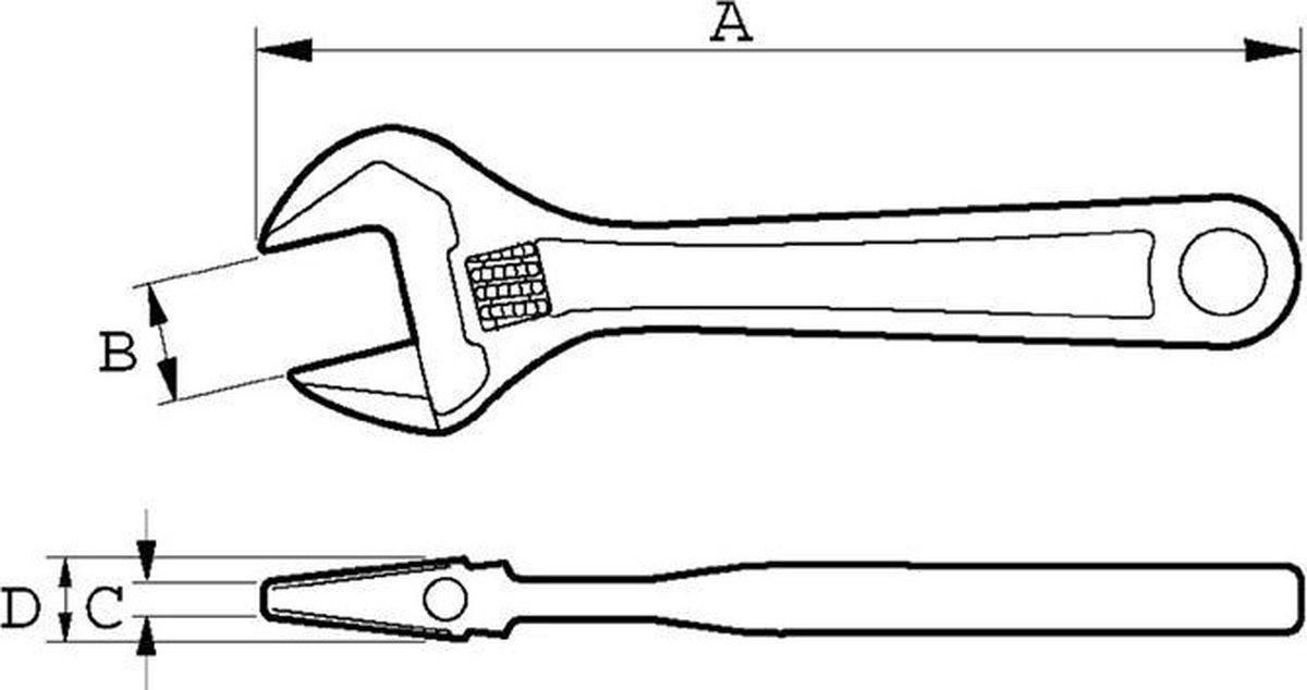Bahco 8070 80-serie Verstelbare moersleutel - 19mm - 155mm