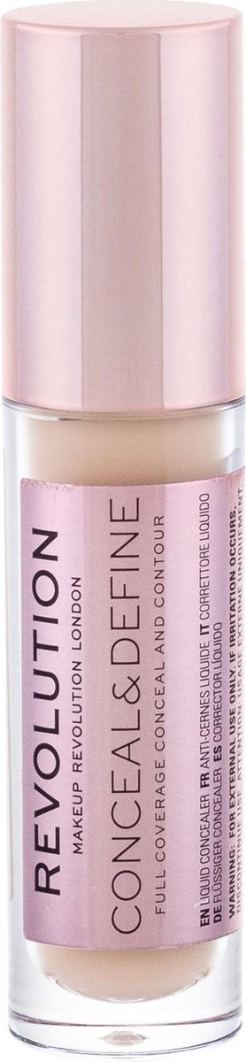 Revolution Beauty Makeup Conceal and Define Concealer C5 - Lichte huid, gouden ondertoon. - Silver