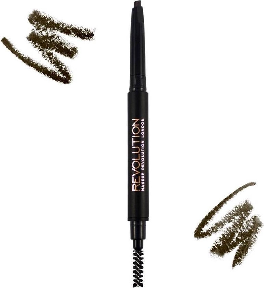 Makeup Revolution Duo Brow Pencil Medium Brown - Middenbruin tot donkerbruin haar.