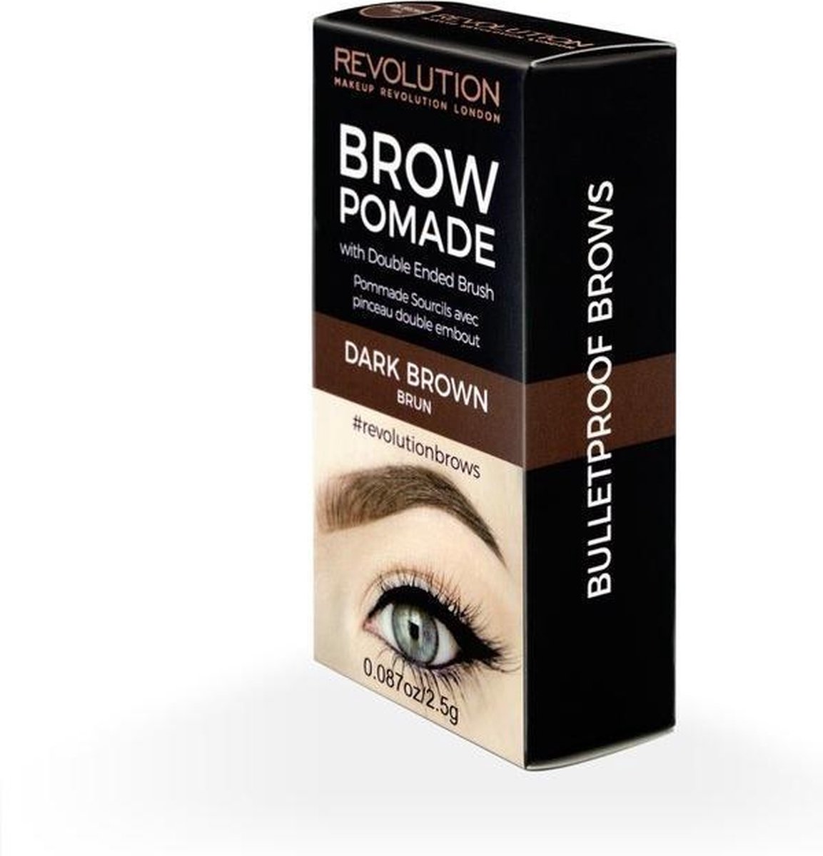 Revolution Beauty Makeup Brow Pomade Dark Brown - Donker haar. - Bruin
