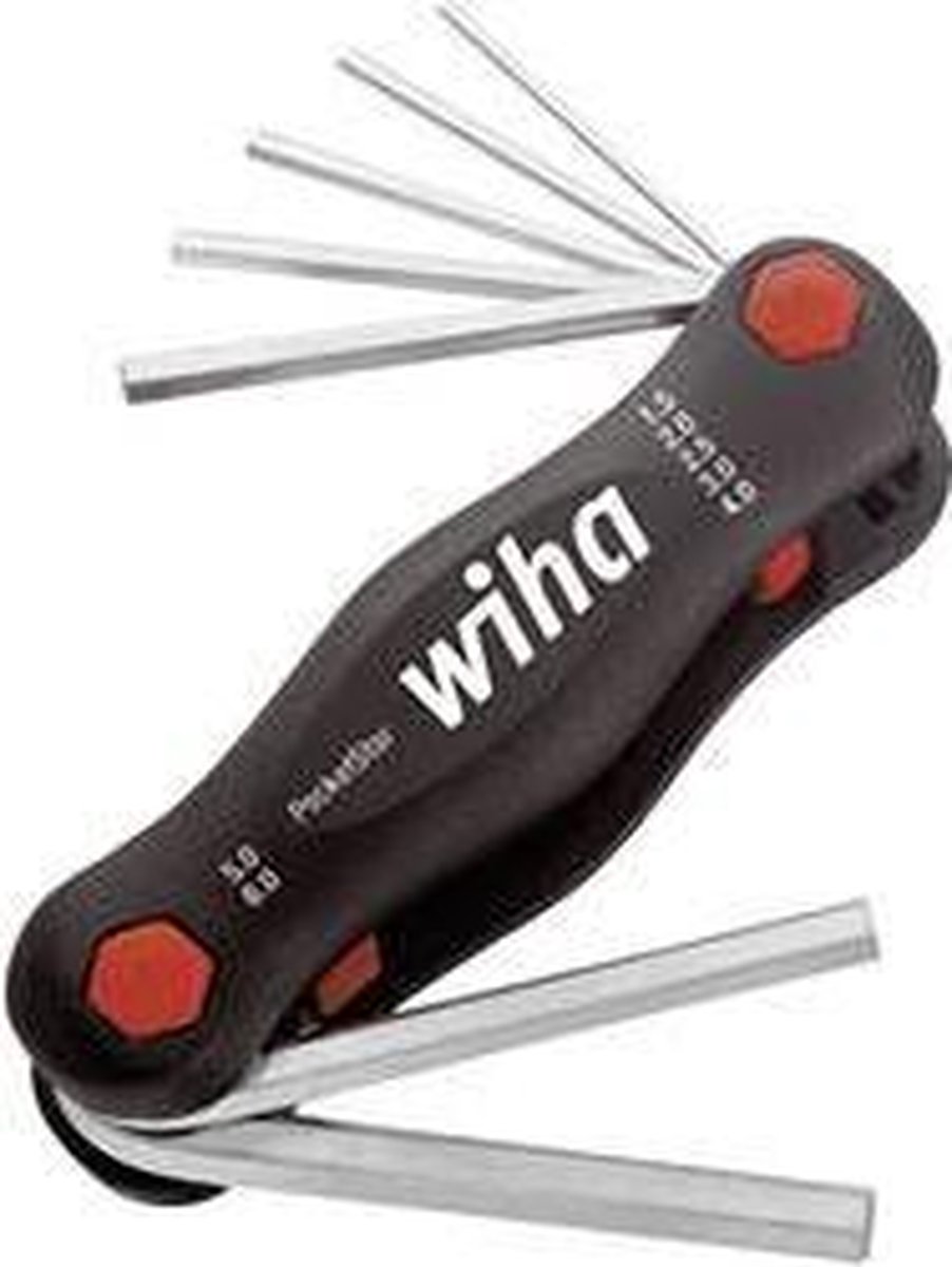 Wiha 351 PK7 7-delige Mini PocketStar Inbussleutelset - uitklapbaar model - 1,5-6mm