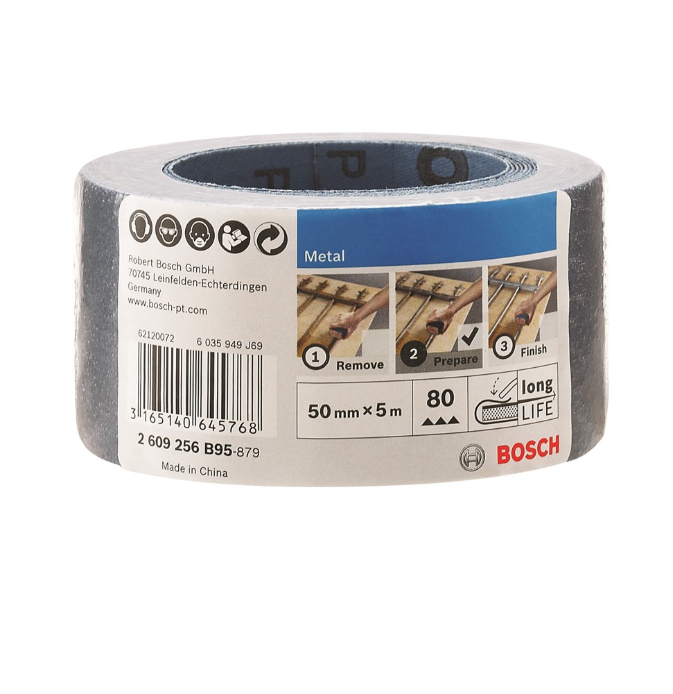 Bosch 2609256B95 Schuurpapier voor metaal - K80 - 50mm x 5m