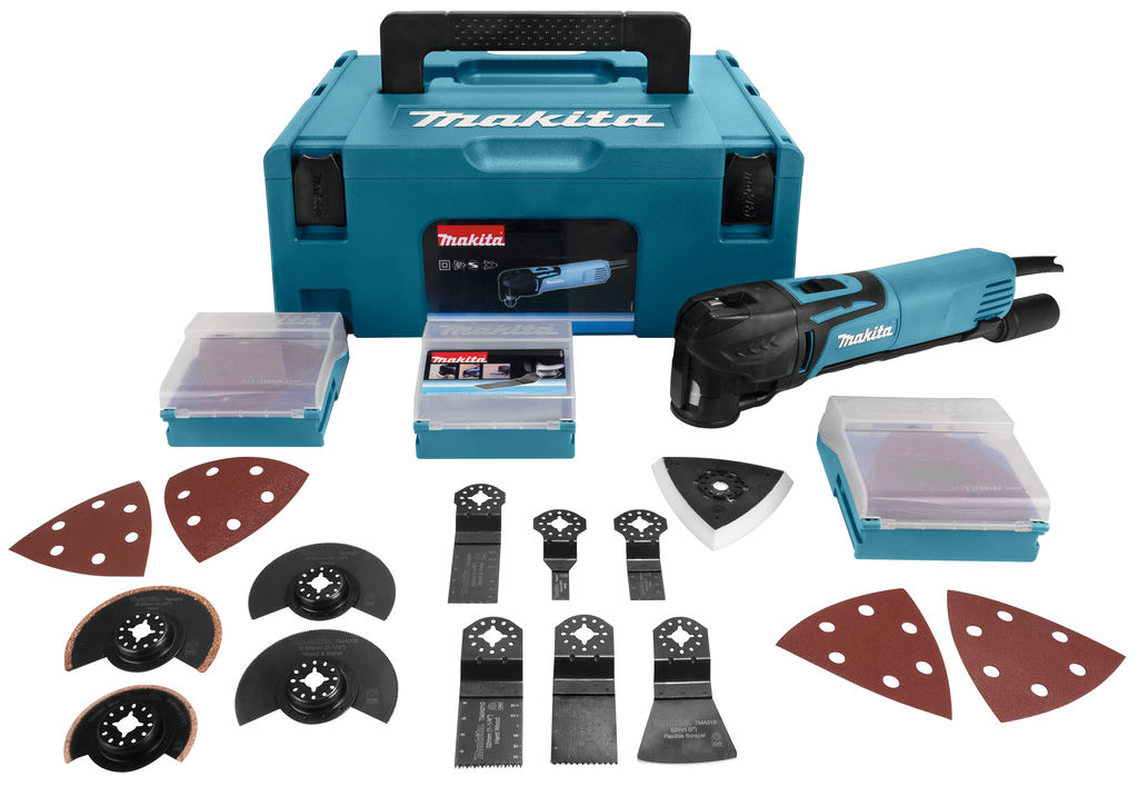 Makita TM3010CX2J Multitool + 42 delige accessoireset in Mbox - 320W - Blauw