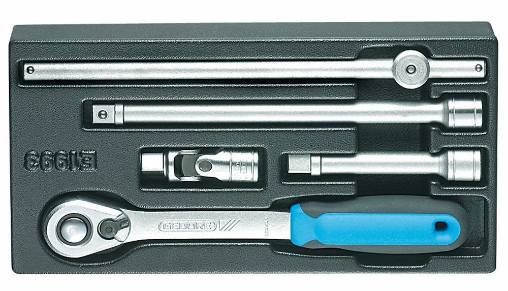 Gedore 1500 ES-1993 U-20 Dopsleutel-toebehorenset 1/2" in 1/3 gereedschapsmodule