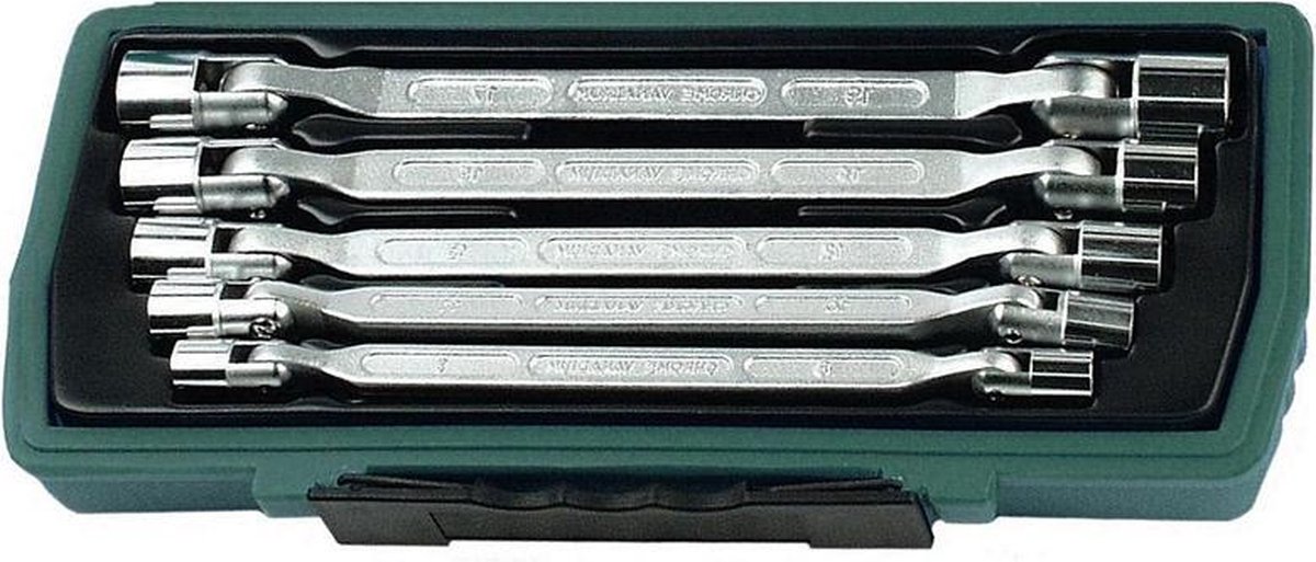 Brüder Mannesmann 19821 5-delige Kniesleutelset in koffer - 8-19mm