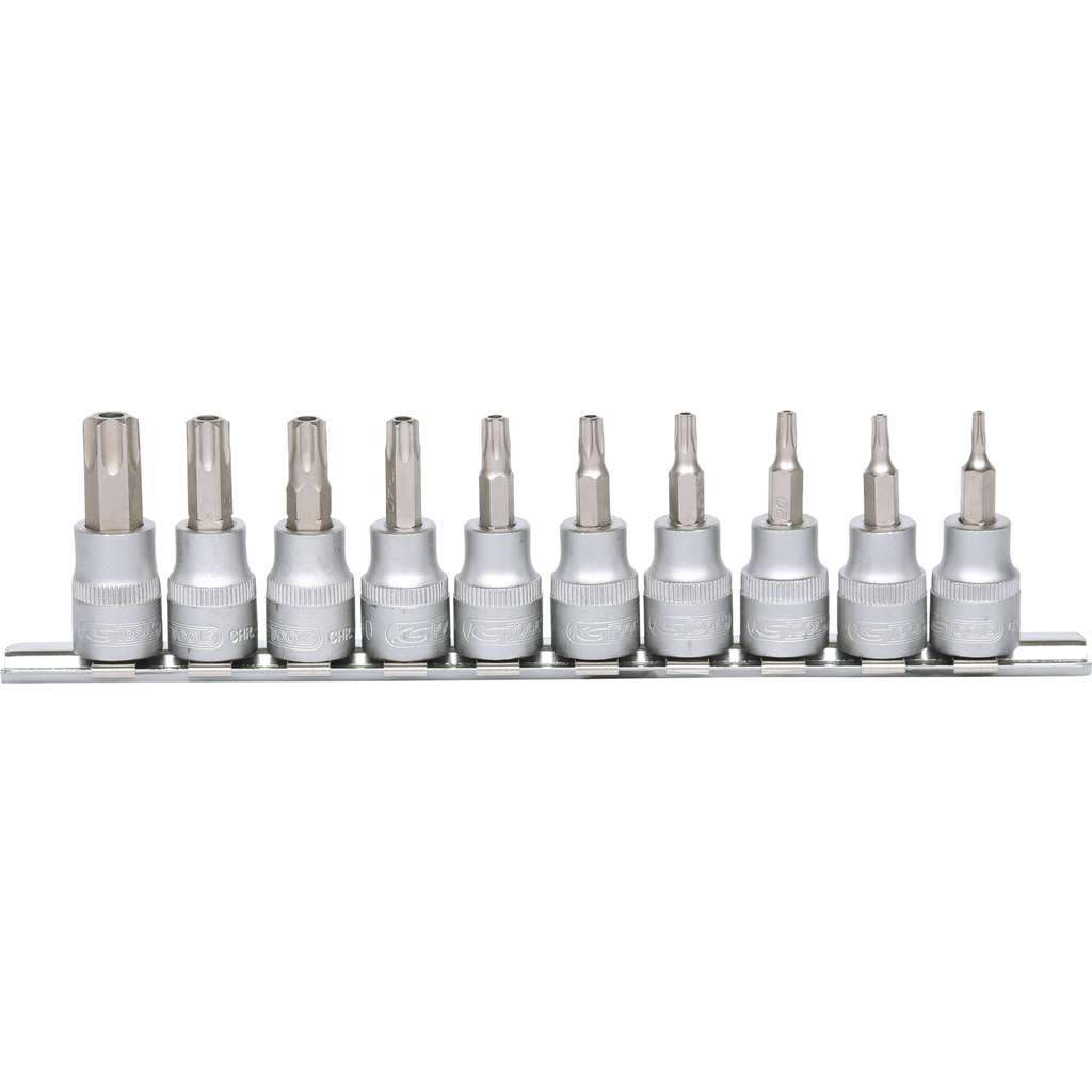 KS Tools 911.3940 10-delige Bit-dopsleutelset met boring - TB10-TB55 - 3/8"