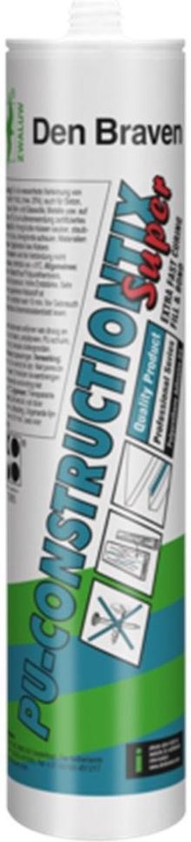 Den braven Zwaluw 200641 PU-Constructiontix Super Constructielijm - Transparant - 310ml