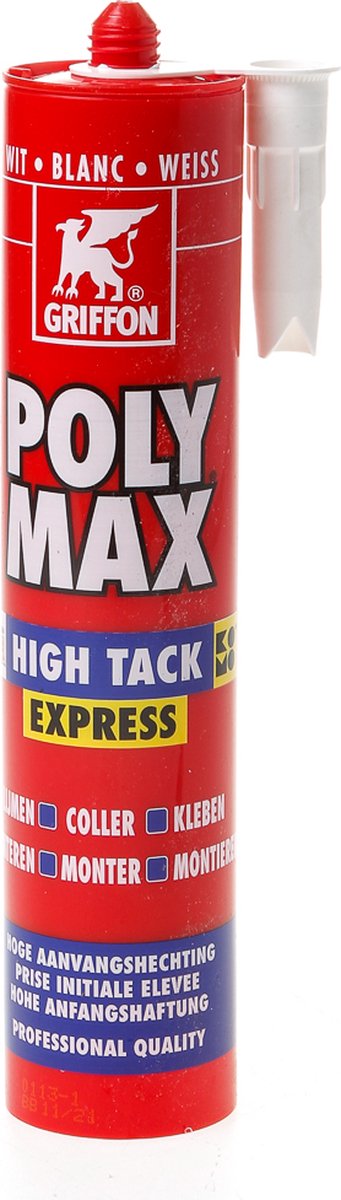 mtools Griffon 6303764 Poly Max High Tack Express Montagelijm - Koker 435gr - Wit
