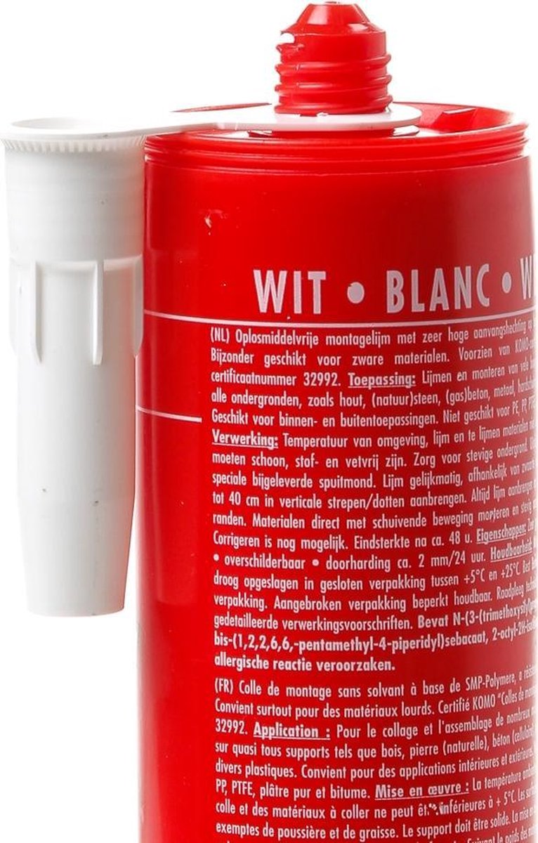 GRIFFON Poly Max High Tack Montagelijm Koker - 425gr - Wit